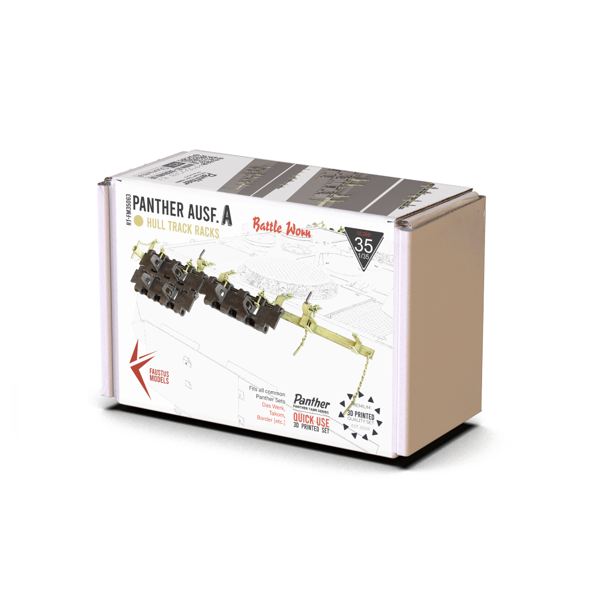 Faustus Models FM35063 Panther Ausf.A Hull Track Racks Battle Damaged 1/35