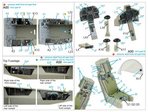 Quinta Studio QD32100 F/A-18F late / EA-18G 3D-Printed &amp;amp; coloured Interior on decal paper (Trumpeter) 1/32 – Bild 7