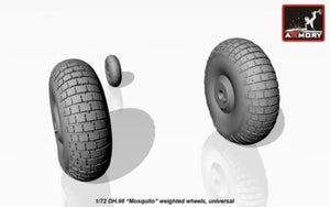 Armory Models AW72406 deHavilland DH.98 Mosquito wheels, “checkerboard” tire pattern, weighted 1/72 – Bild 2