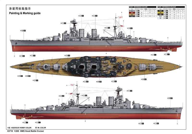 Trumpeter 03710 HMS Hood Battle Cruiser 1/200 – immagine 2