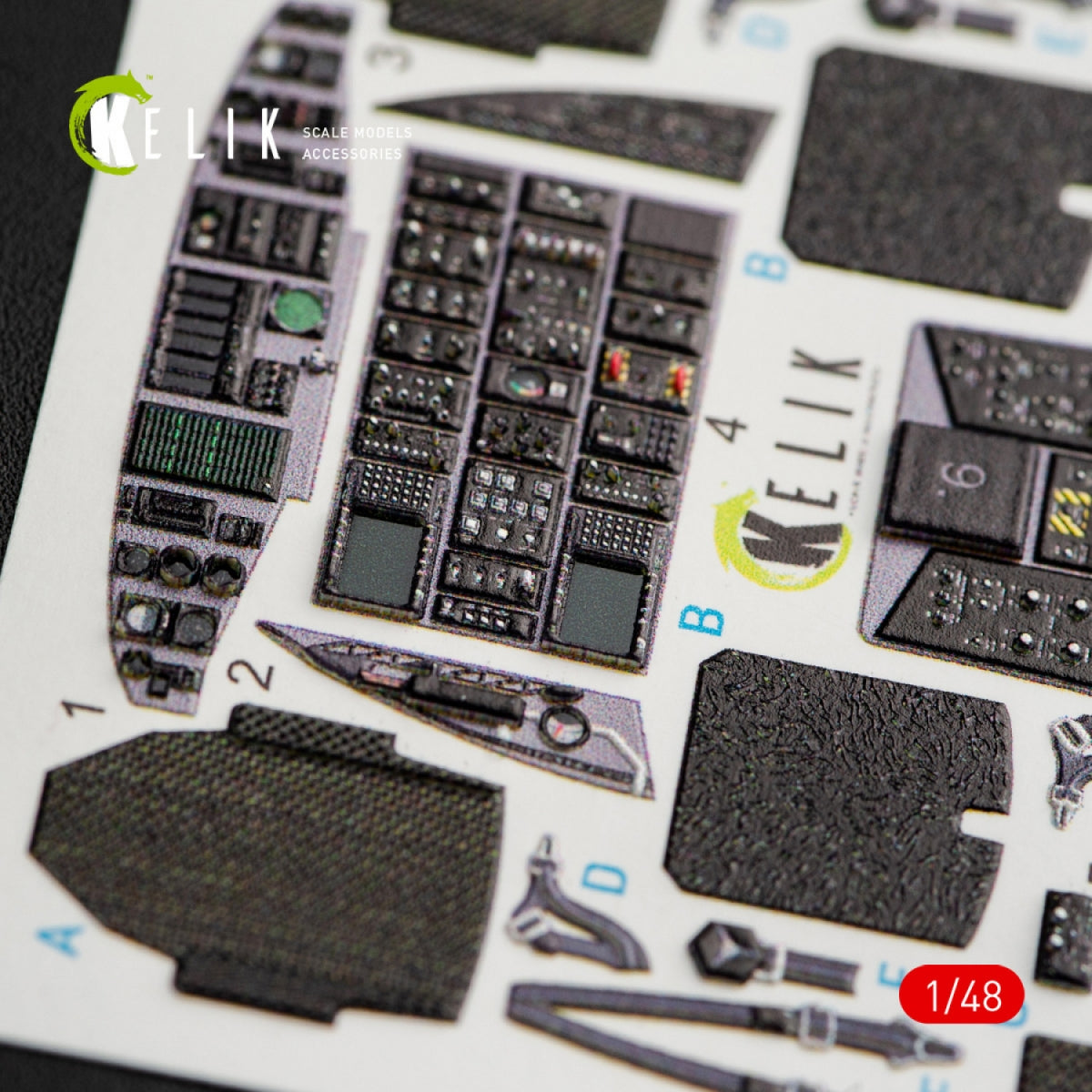 KELIK K48050 MH-60K BLACK HAWK INTERIOR 3D DECALS FOR ITALERI KIT 2666 1/48 – immagine 5
