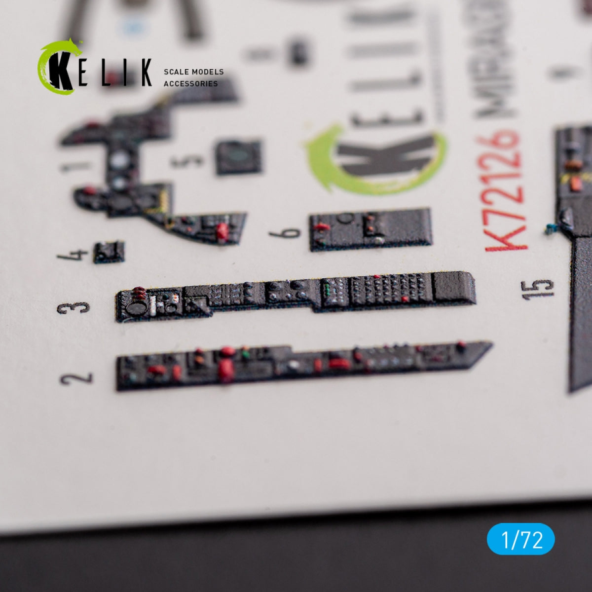 KELIK K72126 MIRAGE III C - interior 3D decals for Modelsvit kit 1/72 – Bild 6