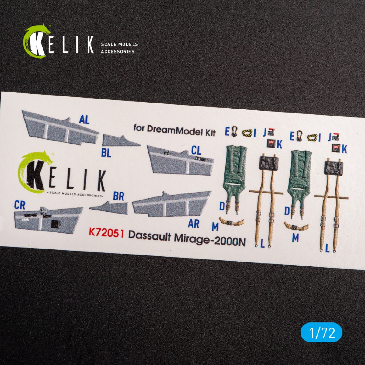 Kelik K72051 Mirage - 2000N - interior 3D decals for Dream Model kit 1/72