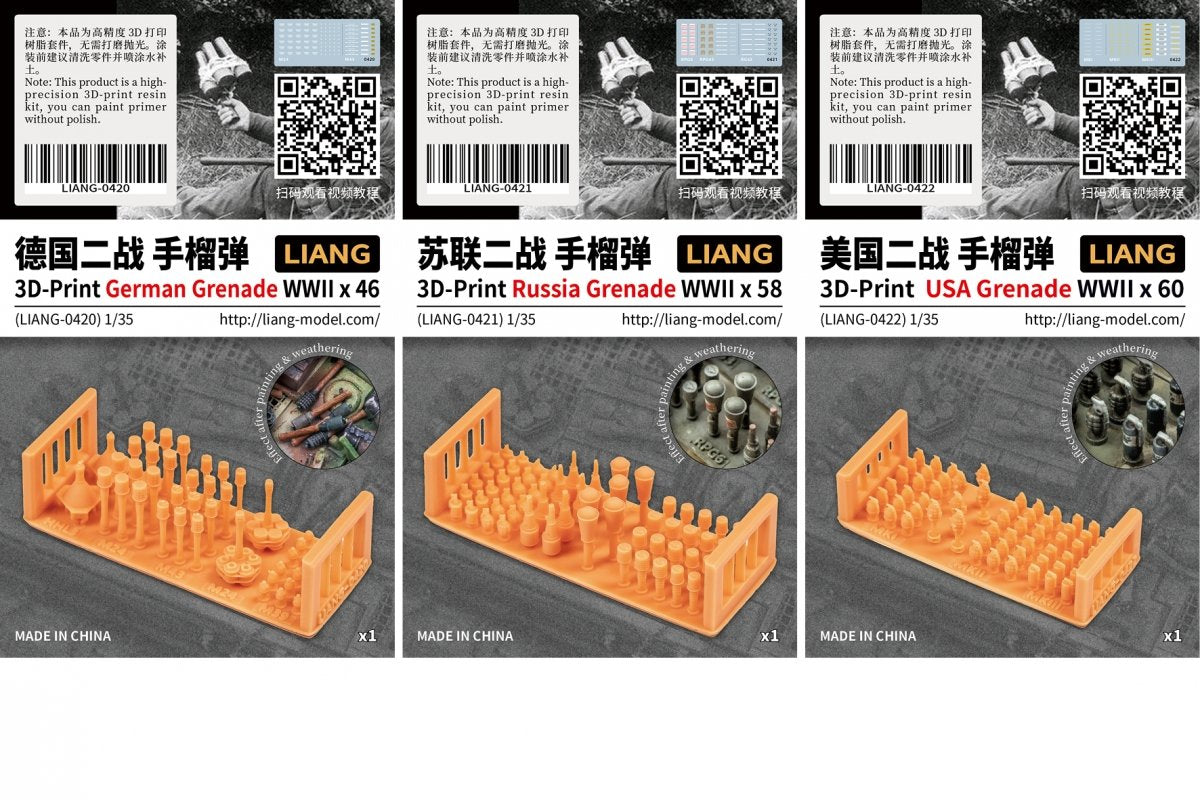 Liang 0421 3D-Print Russia Grenade WWII x 58 1/35 – Bild 4