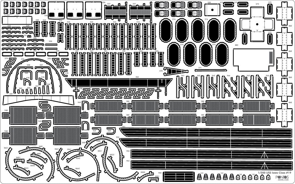 Pontos 23005F1 USS BB-61 Iowa 1944 Detail Up Set (20B Deck Blue stained wooden deck) 1/200 – immagine 17