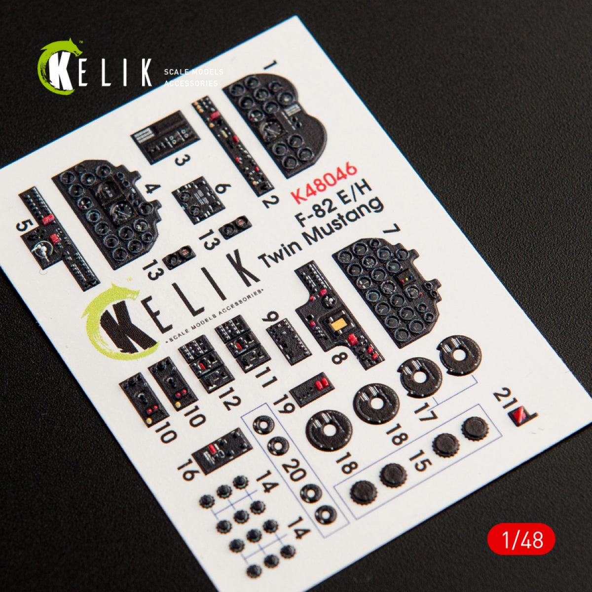 KELIK K48046 F-82 E/H TWIN MUSTANG INTERIOR 3D DECALS FOR MODELSVIT 1/48 – immagine 2