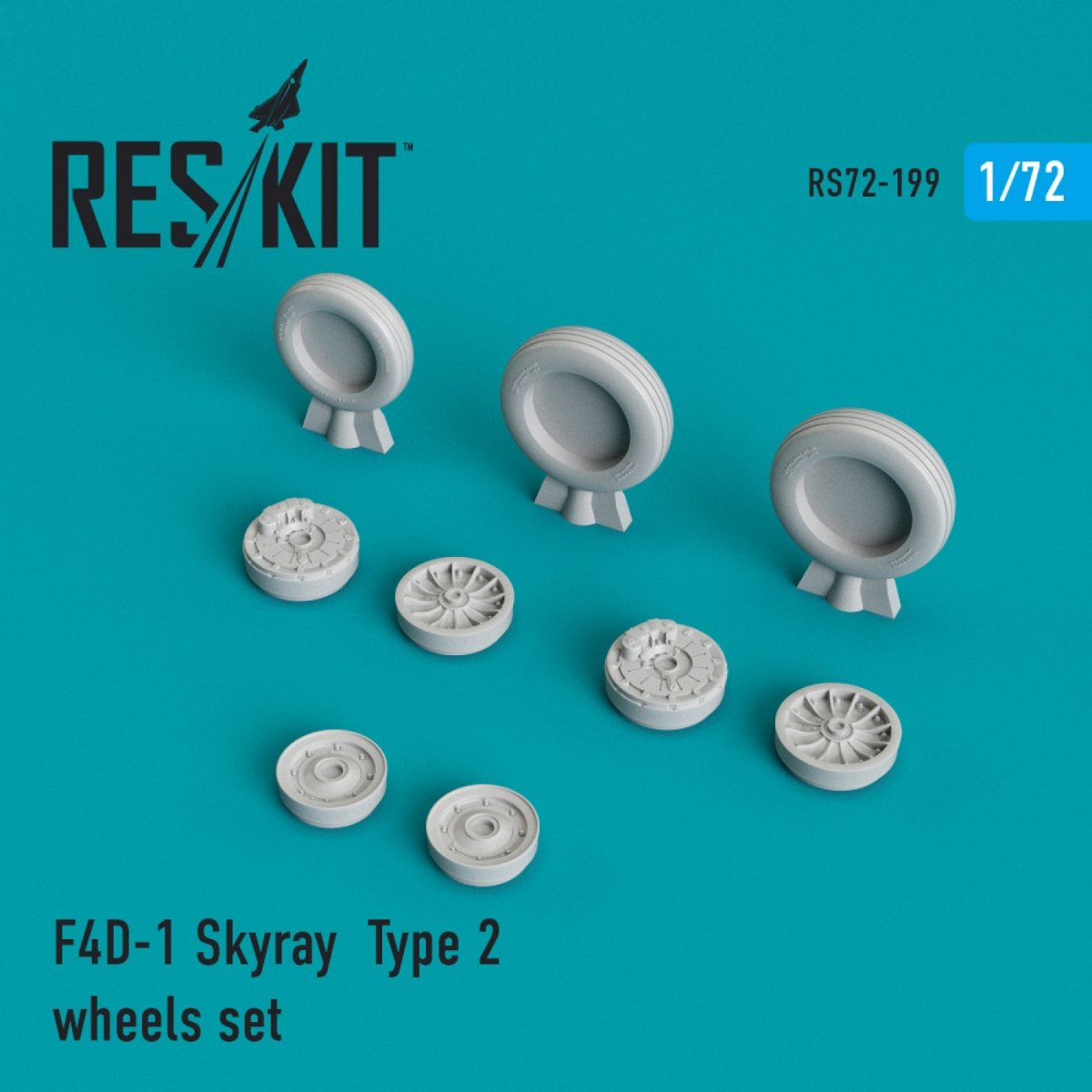 RESKIT RS72-0199 F4D-1 "SKYRAY" TYPE 2 WHEELS SET 1/72