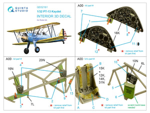 Quinta Studio QD32161 PT-13 Kaydet 3D-Printed &amp;amp; coloured Interior on decal paper (Roden) 1/32 – zdjęcie 2
