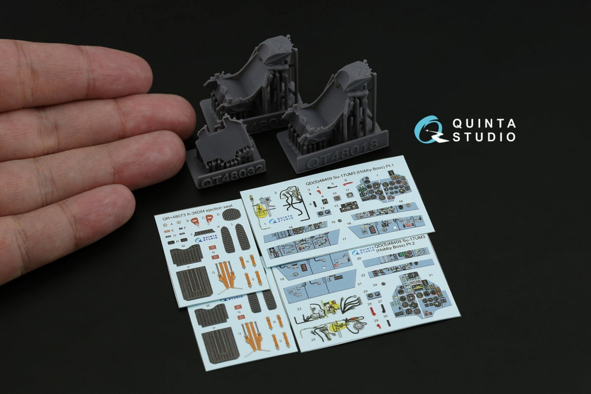 Quinta Studio QD+48409 Su-17UM3 3D-Printed &amp;amp; colored Interior on decal paper (Hobby Boss) (with 3D-printed resin parts) 1/48 – image 3