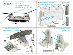 Quinta Studio QD35124 CH-47D 3D-Printed coloured Interior on decal paper (Trumpeter) 1/35 – immagine 2