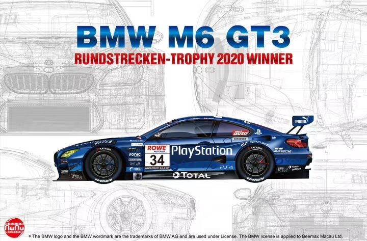 NuNu PN24027 BMW M6 GT3 Rundstrecken-Trophy 2020 Vainqueur 1/24