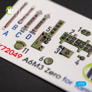 KELIK K72049 A6M3 ZERO - INTERIOR 3D DECALS FOR TAMIYA KIT 1/72 – zdjęcie 2