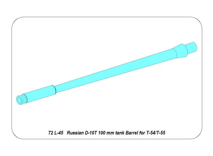Aber 72L-45 Lufa 100 mm D-10T do T-54/55 / Russian 100 mm D-10T tank barrel for T-54/55 1/72 – immagine 4