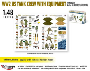 Mirage Hobby 480006 WW2 US Tank Crew With Equipment For M8 Scott And Other US Motorised Howitzers 1/48 – immagine 2
