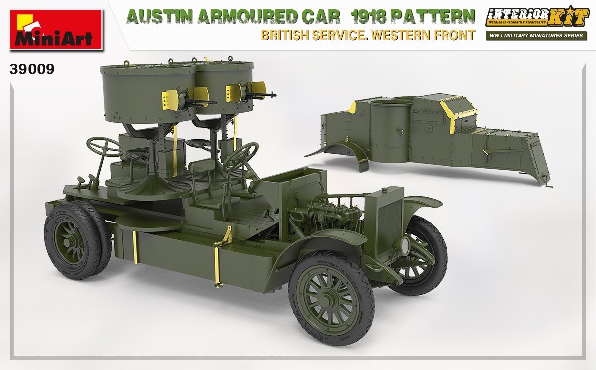 Miniart 39009 AUSTIN ARMOURED CAR 1918 PATTERN. BRITISH SERVICE. WESTERN FRONT. INTERIOR KIT 1/35 – immagine 8