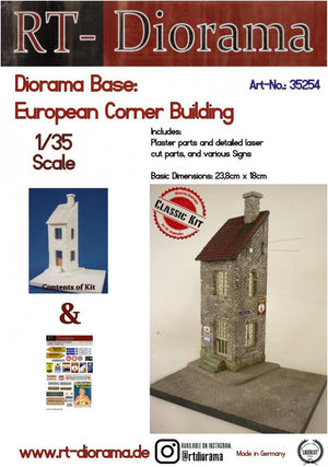 RT-Diorama 35254 Socle de diorama : Bâtiment d&amp;#39;angle européen 1/35