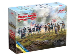 ICM DS3519 Fierce battle. American Civil War Union Infantry. Set 2, Confederate Infantry. Set 2 1/35 – immagine 2