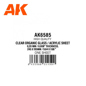 AK Interactive AK6585 0,20 MM // 0.008” THICKNESS – 245 X 195MM // 9.64 X 7.68” – CLEAR ORGANIC GLASS / ACRYLIC SHEET – immagine 3