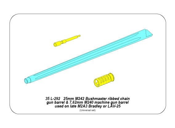 Aber 35L-292 Zestaw luf: 25mm M242 Bushmaster późny żłobiony i 7,62mm M240 do M2A3 Bradley lub LAV 25 1/35 – Bild 5