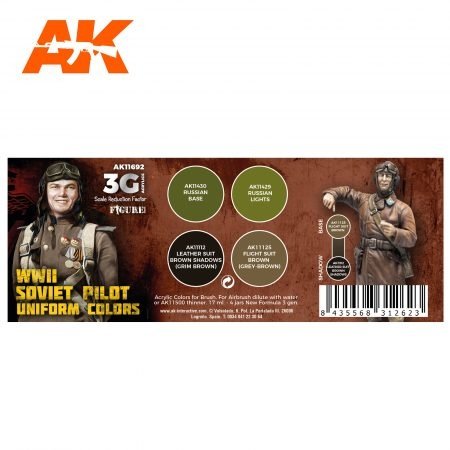 AK Interactive AK11692 WWII SOVIET PILOT UNIFORM COLORS 4x17 ml – immagine 2