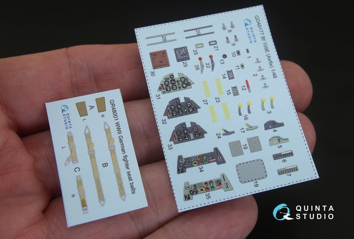 Quinta Studio QD48177 Bf 109E 3D-Printed &amp;amp; coloured Interior on decal paper (for Airfix kit) 1/48 – Bild 9