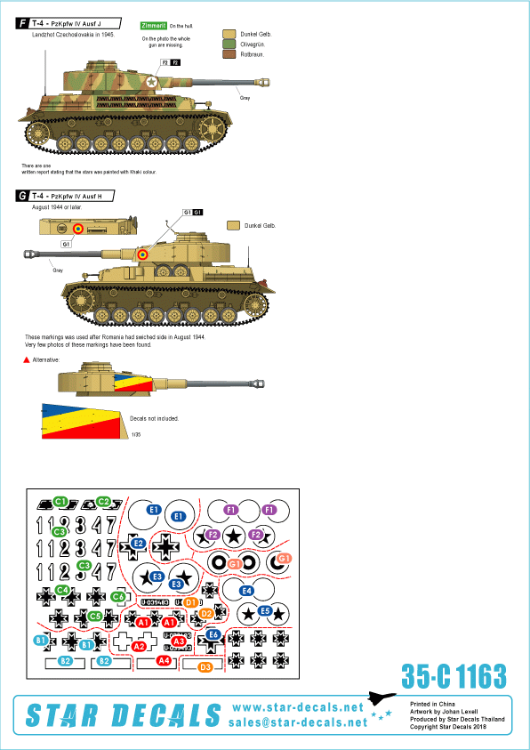 Star Decals 35-C1163 Axis Tank Mix # 2. Romanian tanks 1/35 – immagine 2
