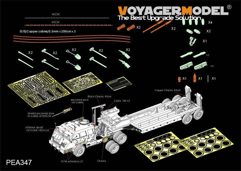 Pièces supplémentaires pour le véhicule de dépannage américain M26 de la Seconde Guerre mondiale Voyager Model PEA347 (pour TAMIYA 35230/35244) à l'échelle 1/35