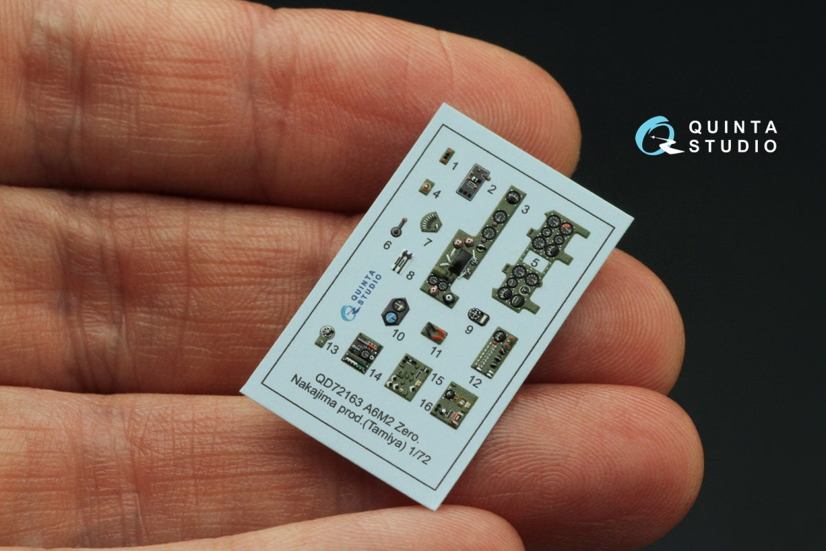 Quinta Studio QD72163 A6M2 Zero (Nakajima Prod.) 3D-Printed coloured Interior on decal paper (Tamiya) 1/72 – imagen 4