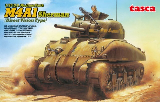 Asuka 35-025 US Medium Tank M4A1 Sherman (Direct Vision Type) 1/35