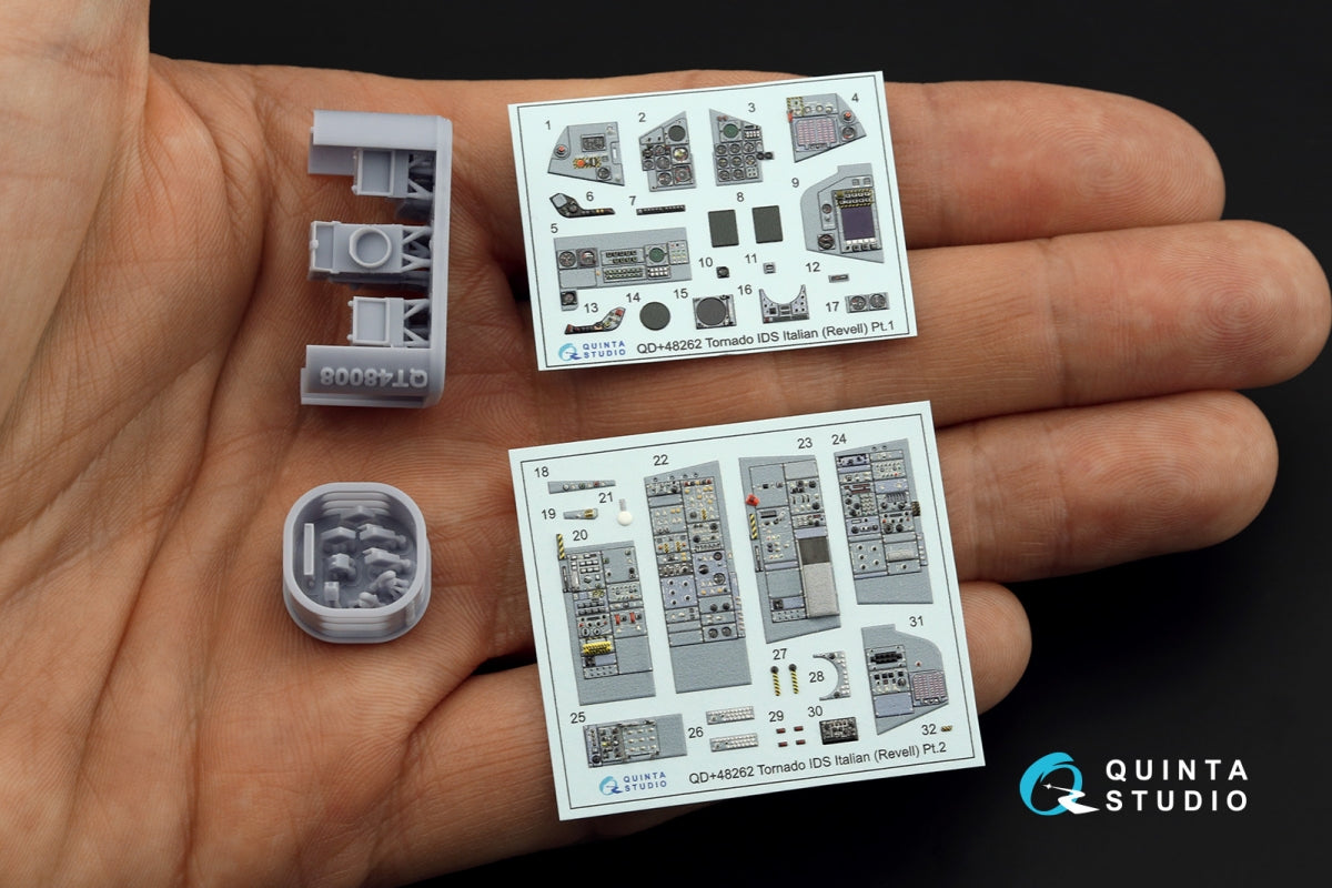Quinta Studio QDS+48262 Tornado IDS Italian 3D-Printed coloured Interior on decal paper (Revell) (small version) (with 3D-printed resin parts) 1/48 – zdjęcie 3