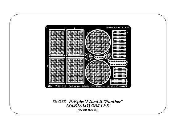 Aber 35G33 PzKpfw V Ausf.A (Sd.Kfz.181) GRILLES 1/35 – immagine 12