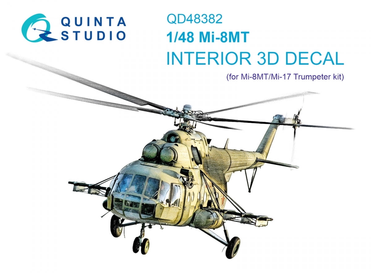 Quinta Studio QD48382 Mi-8MT 3D-Printed &amp; colored Interior on decal paper (Trumpeter) 1/48