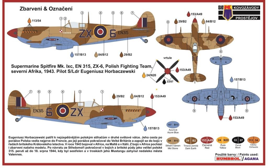 Kovozavody Prostejov CLK004 SUPERMARINE SPITFIRE MK.IXC 1/72 – zdjęcie 2
