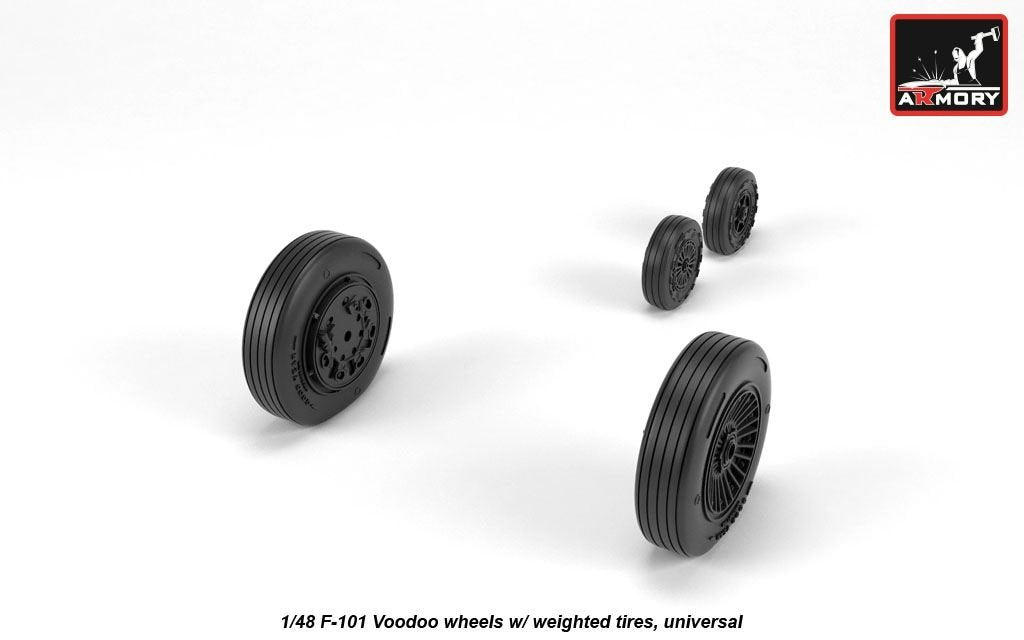 Armory Models AW48318 F-101 Voodoo wheels w/ optional nose wheels &amp;amp; weighted tyres 1/48 – Bild 2