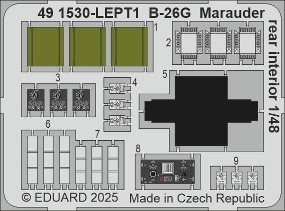 Eduard 491530 B-26G Marauder rear interior ICM 1/48 – zdjęcie 2