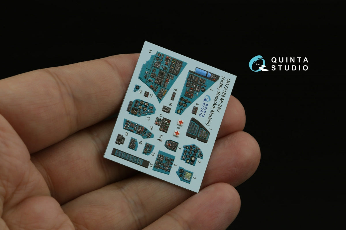 Quinta Studio QD+72184 Mi-24V 3D-Printed &amp;amp; coloured Interior on decal paper (Hobby Boss/ARK Models) (with 3D-printed resin parts) 1/72 – immagine 4