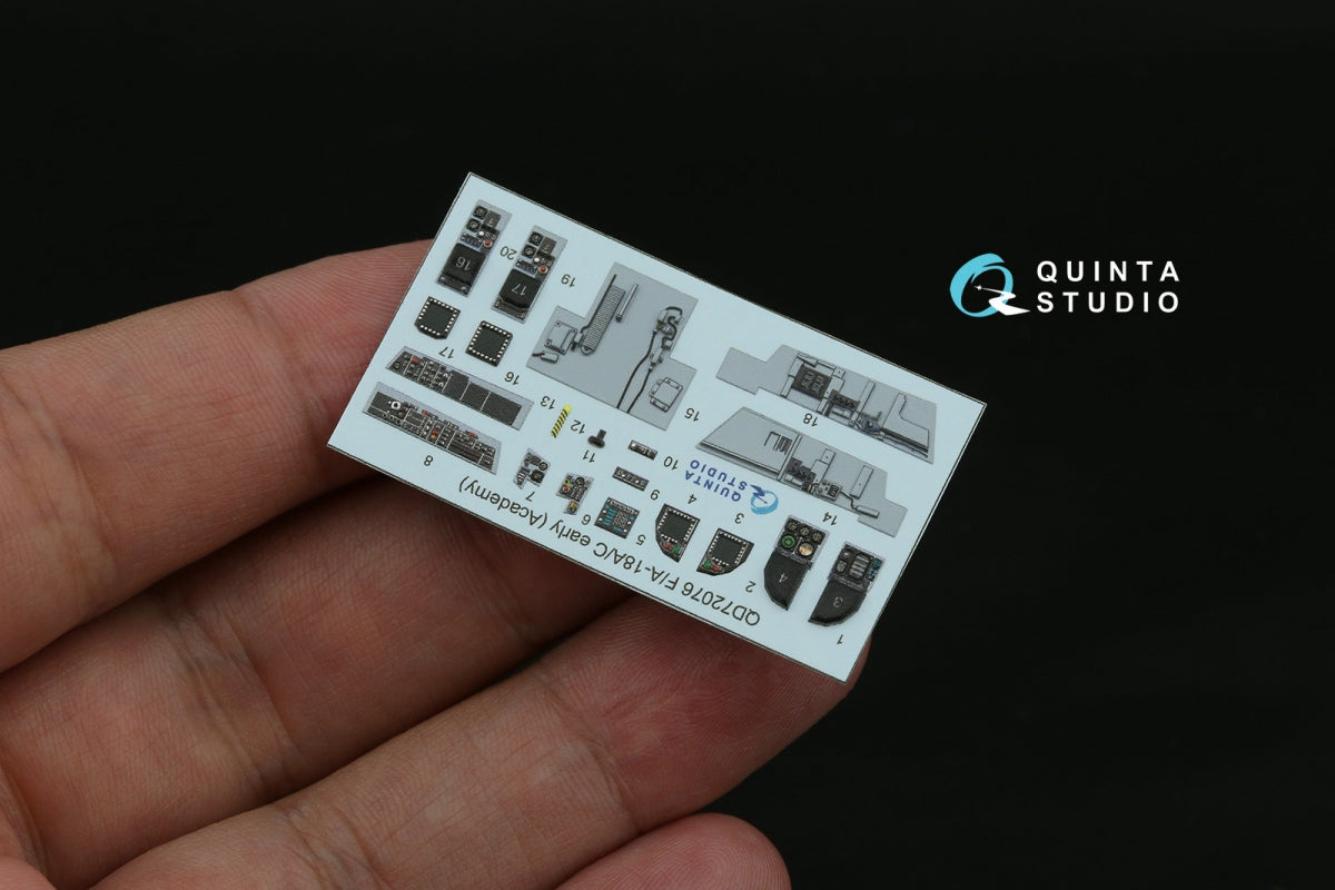 Quinta Studio QD72076 F/A-18A/C early 3D-Printed &amp;amp; coloured Interior on decal paper (Academy) 1/72 – zdjęcie 5