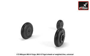 Armory Models AW72053 Mikoyan MiG-9 Fargo / MiG-15 Fagot (early) wheels w/ weighted tires 1/72 – Bild 4