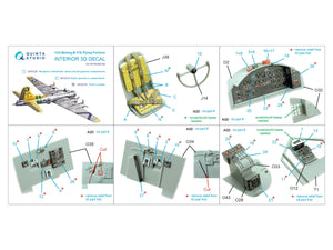 Quinta Studio QD32218 Boeing B-17G Navigator, bombardier, waist and tail gunners compartments. 3D-Printed coloured Interior (HK models) 1/32 – immagine 2