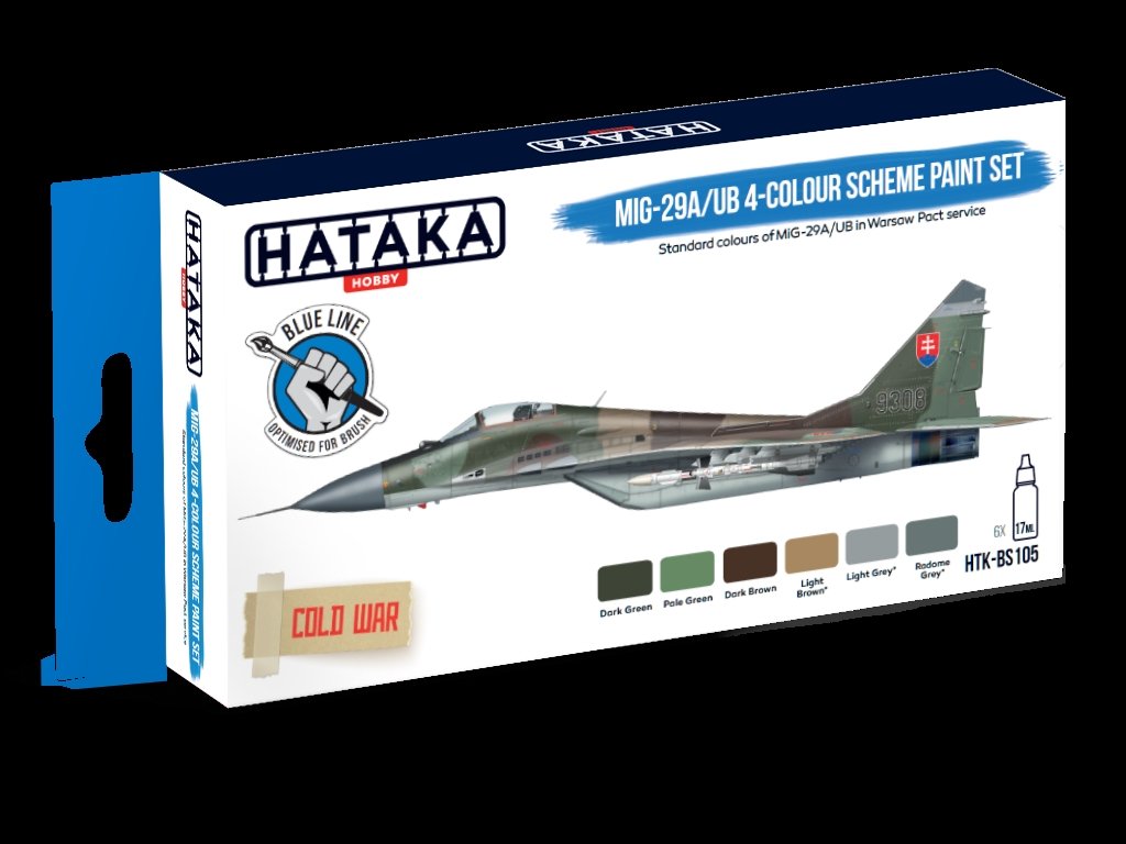 Hataka HTK-BS105 MiG-29A/UB 4-color scheme paint set (6x17ml) – image 2
