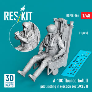RESKIT RSF48-0166 A-10C Thunderbolt II pilot sitting in ejection seat ACES II (1 pcs) (3D Printed) 1/48