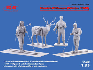 ICM 35566 Finnish Riflemen (Winter 1940) (4 figures - 3 rifleman, 1 reindeer) – image 2