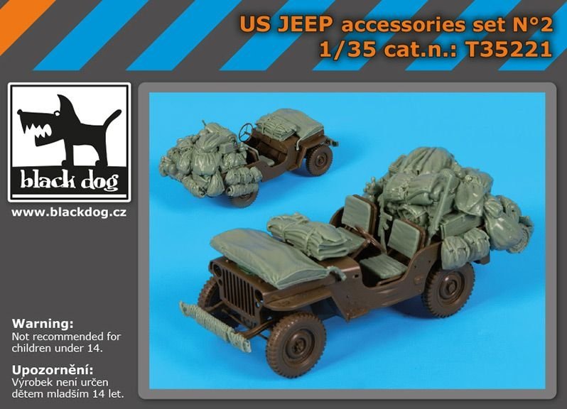 Ensemble d'accessoires Black Dog T35221 pour Jeep américaine, échelle 1/35