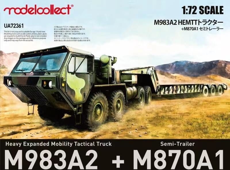 Modelcollect UA72361 USA Tracteur HEMTT M983A2 et semi-remorque M870A1 1/72