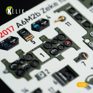 KELIK K32017 A6M2B ZEKE - INTERIOR 3D DECAL FOR TAMIYA KIT 1/32 – immagine 4