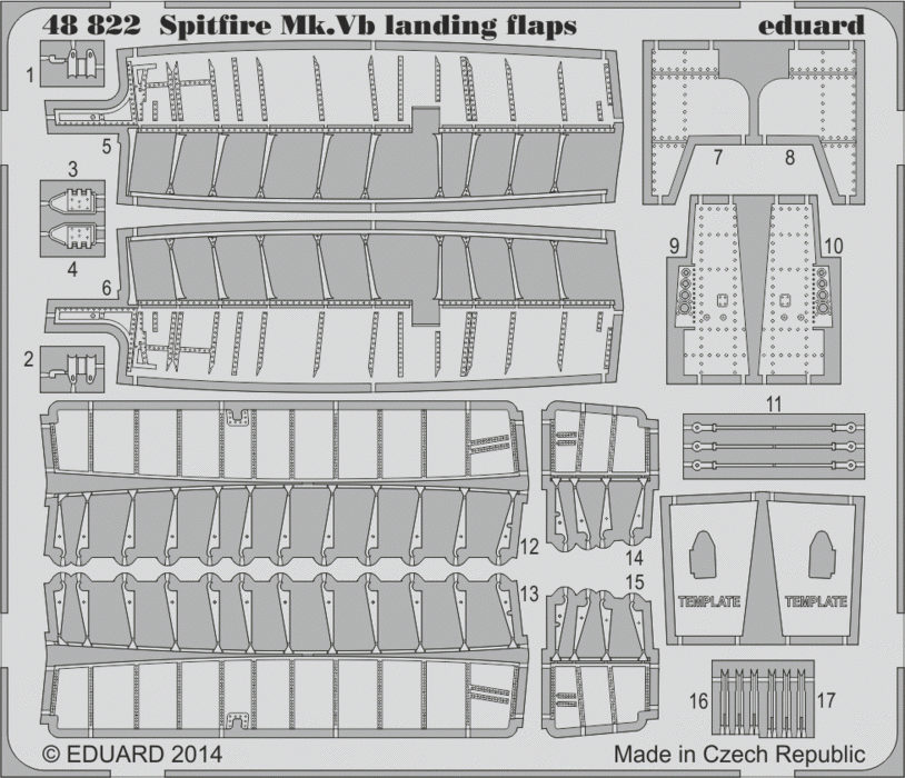 Eduard 48822 Spitfire Mk. V landing flaps AIRFIX 1/48