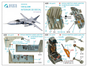 Quinta Studio QD48238 Su-24M 3D-Printed &amp;amp; coloured Interior on decal paper ( Trumpeter ) 1/48 – imagen 2