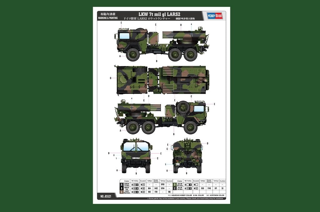 Hobby Boss 85521 LKW 7t mil gl LARS2 1/35 – Bild 12
