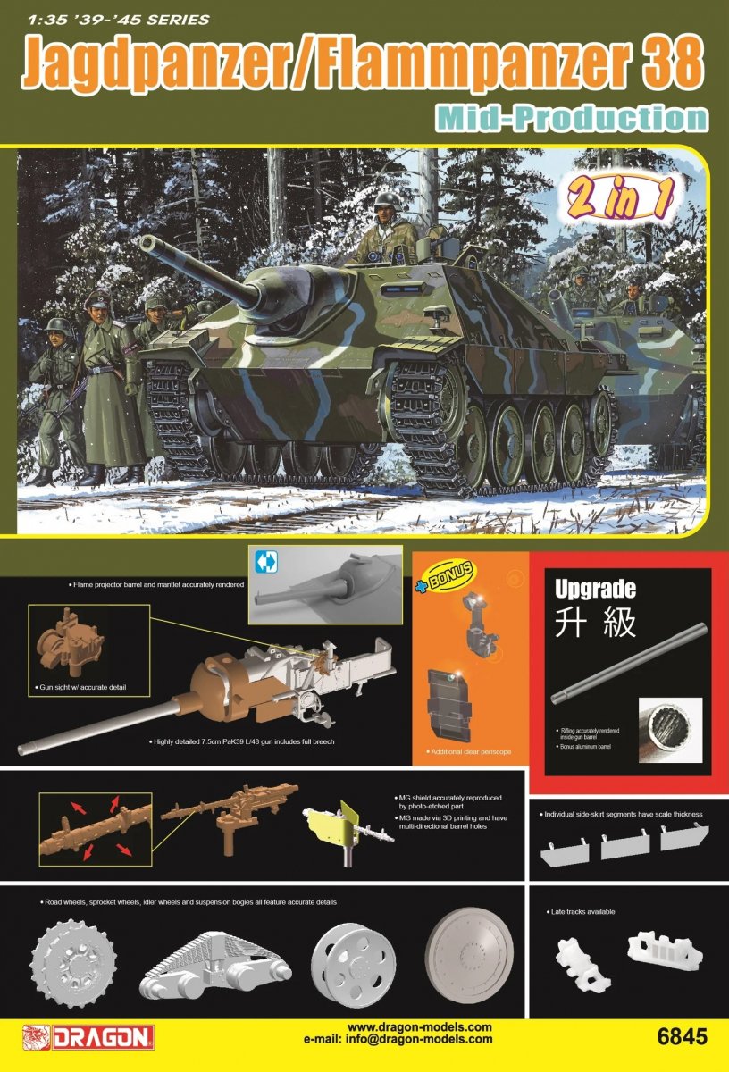 Dragon 6845 Jagdpanzer/Flammpanzer 38 Mid Production 1/35 – immagine 2