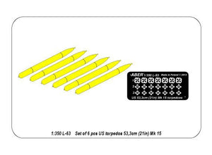 Aber 350L-63 Set of 6 US torpedoes 53,3cm (21in) MK.15 1/350 – zdjęcie 4